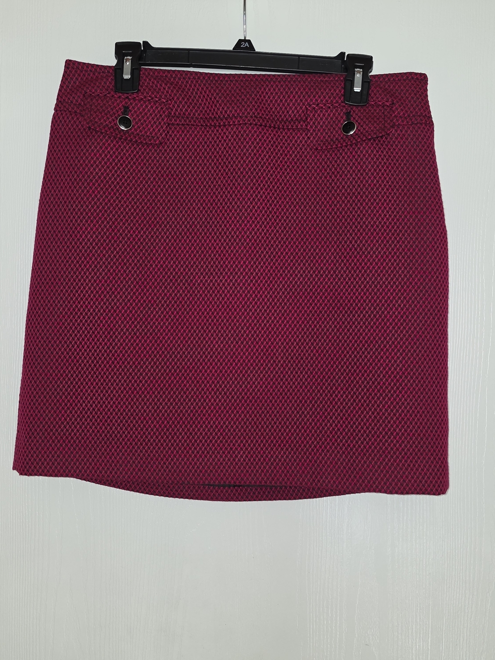 Ann Taylor LOFT Fuchsia/Burgundy Geometric Jacquard Mini Skirt Size 10
